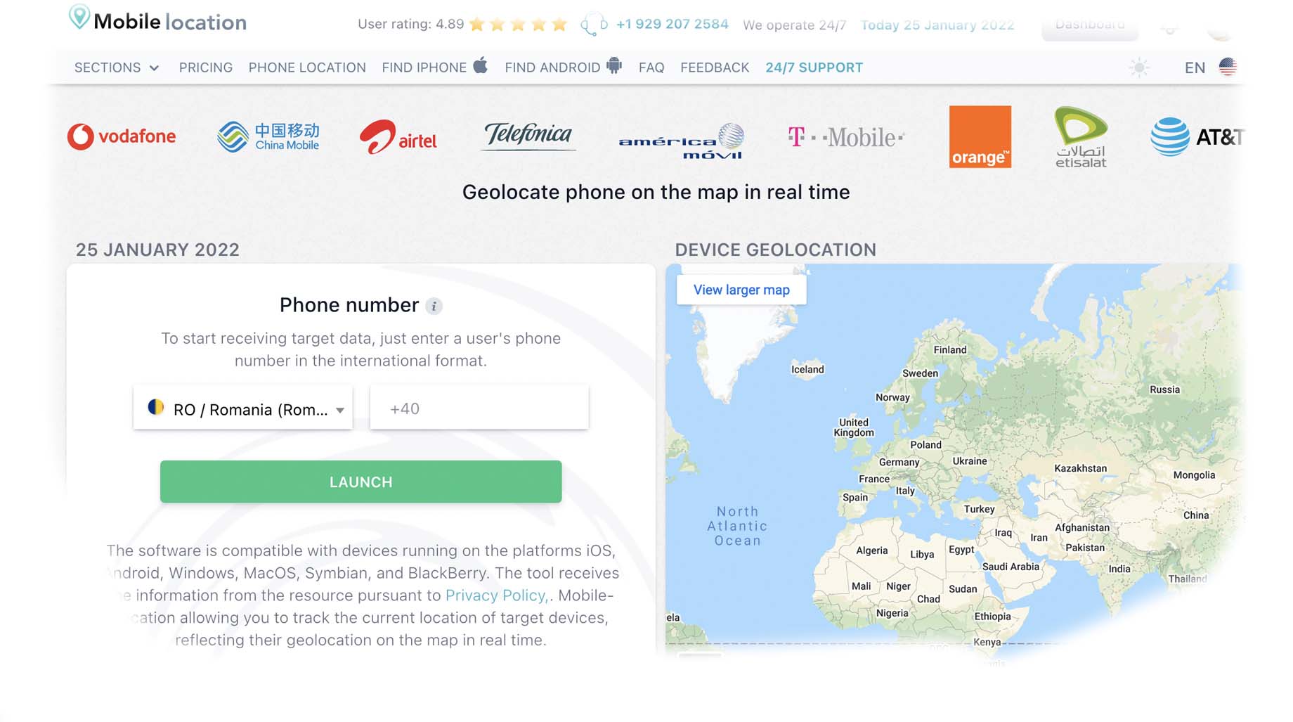 Tracking someone else's location with Mobile Locator